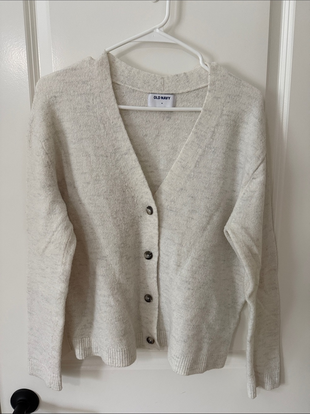 Old Navy Cream Button-Front V-Neck Cardigan